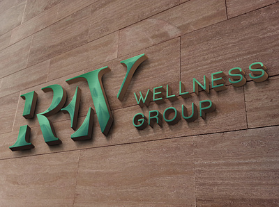 REV Wellness Group Wall Sign Mockup branding design logo logo design stationary typography vector