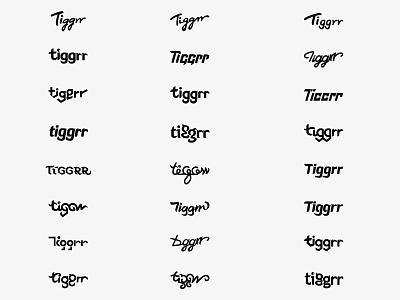 Tiggrr Brand Typography Logo Concepts Develop app brand identity branding concepts font graphics logo logotype typography