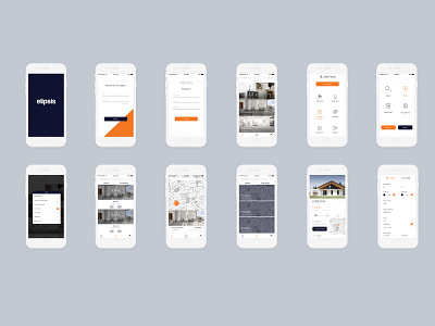 Work - elipsis App . app design ios design layout minimal mobile app modern design real estate ui design uiux user interface design visual design