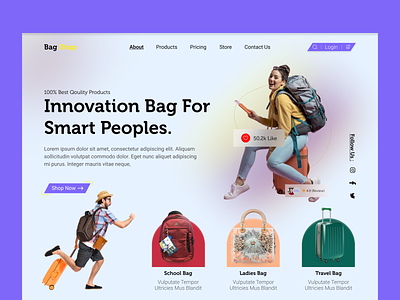 Bag Shopping Landing Page Design.