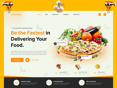 Food Delivery Landing Page 🍕 black pizza website burger landing page design burger ui design food delivery website landing page food dekivery landing page pizza pizza website ui design uiux uiux design website design