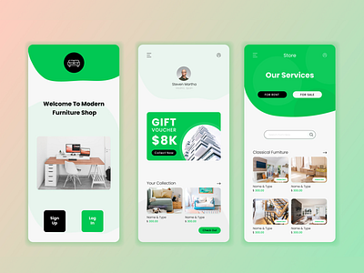 Modern furniture e-commerce app design