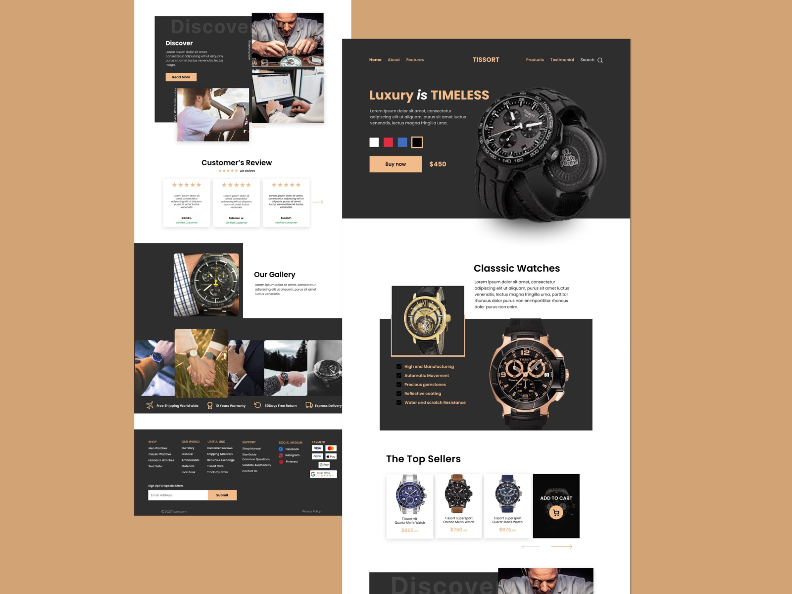 Tissort Watch Website Design. by Afran Kazi on Dribbble