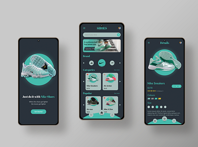 Shoes Online Shops - Mobile Apps 👟 adidas animation app design brand concept design footwear jordan market nike air online shopping profile shoe shoes store ui ux