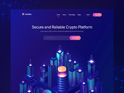 Bitcoin website banner design web