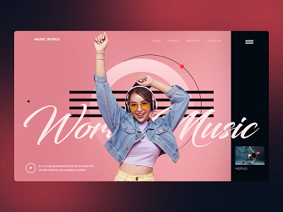 Music world banner design product web