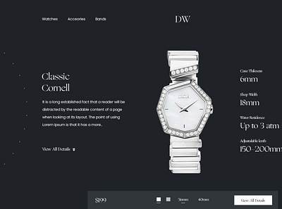 Watch specifications design product product details watch web webdesign