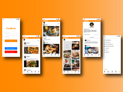 FoodBook - Food Blog App UI Design android app design app app design design graphicdesign ios app design mobile app design ui ui ux ui ux design ui design uidesign uidesigner uiux design user interface design ux ux design ux designer uxdesign uxui