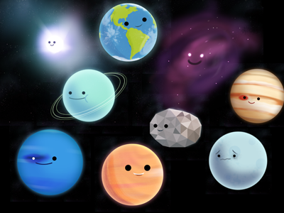 Space illustration mindsnacks nebula planets stars