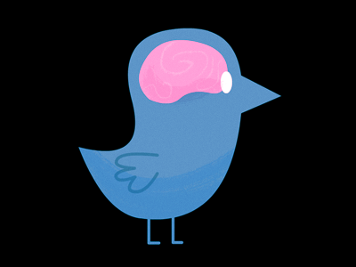 twitter birdbrain bird brain illustration