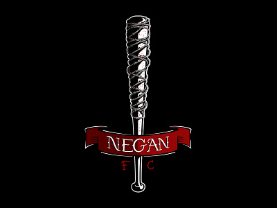 Negan FC Soccer-Themed Badge badge barbed wire baseball bat bat negan soccer badge the walking dead twd walking dead