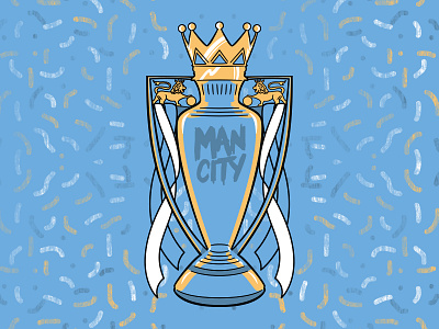 Man City Champions Soccer-Themed Badge badge champions man city mcfc soccer badge trophy