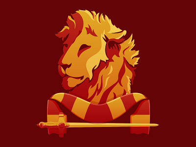 Gryffindor House Soccer-Themed Badge badge gryffindor harry potter hogwarts illustration soccer badge