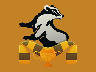 Hufflepuff House Soccer-Themed Badge badge harry potter hogwarts hufflepuff illustration soccer badge