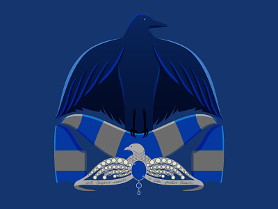 Ravenclaw House Soccer-Themed Badge badge harry potter hogwarts illustration ravenclaw soccer badge