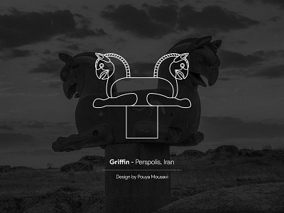 Griffin design flat graphic design griffin illustration minimal perspolis vector