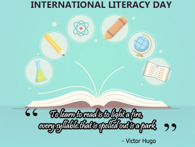 8 9 2019 International Literacy Day design photoshop quotes