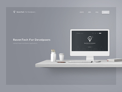 Raventech For Developers black colors design developer sketch typography ui ux web website white