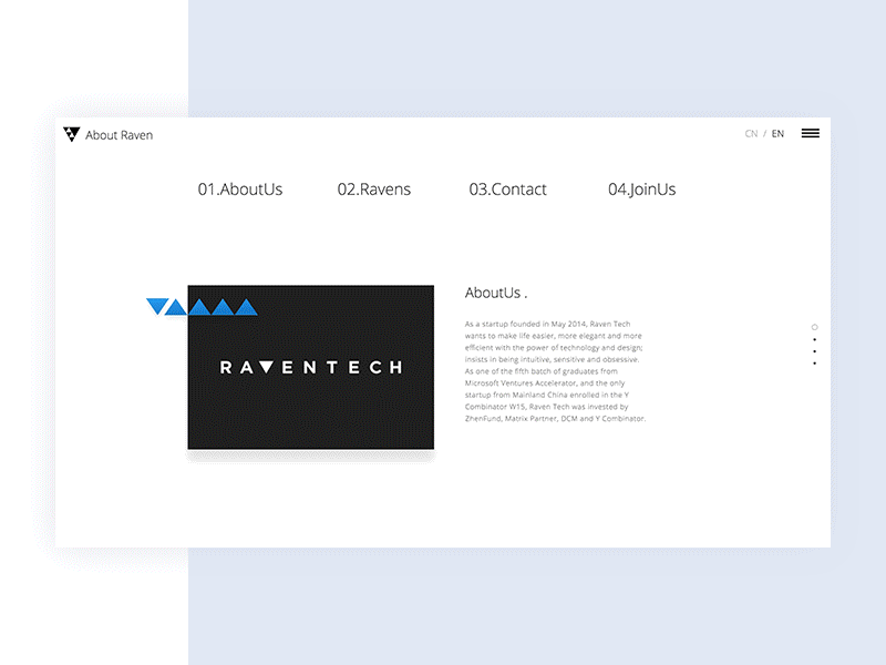 Raventech_About black colors design sketch typography ui ux web website white