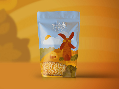 pasta packaging flat illustraion mill package pasta vector wheat