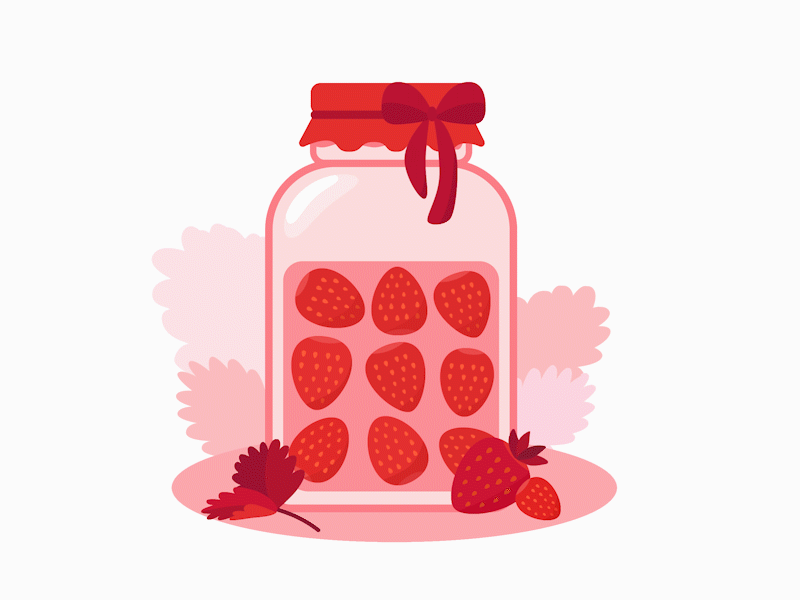 strawberry jam animated gif art illustraion jam jar red strawberry