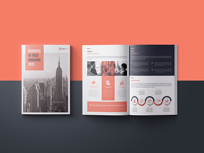 "BUSINESS BI-FOLD BROCHURE 2021" adobe indesign bi fold brochure bifoldbrochure brand identity branding brochure brochure design business brochure design color idea company profile corporate brochure design design design idea