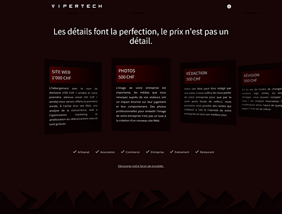 ViperTech - Prices (dark interface) agency dark theme minimal price table prices ui vipertech web web design website