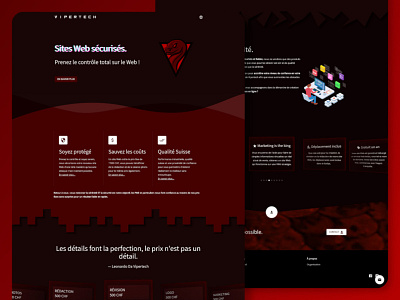 Vipertech V2 - Web agency (Dark theme) agency dark dark red dark theme ui web web design website