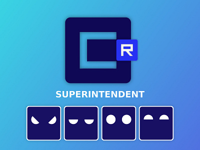 AI Design: Superintendent ai ai face application blue illustration logo smiley superintendent