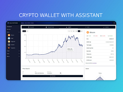 Crypto wallet: Dashboard application blue crypto dark dashboard design finance wallet
