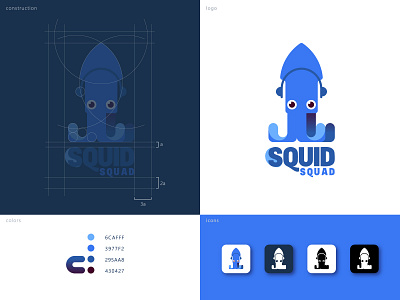 Squid Squad logo design icon logo