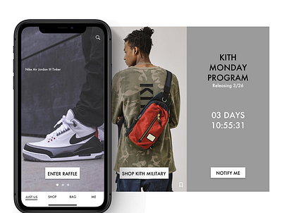 KITH Mobile Design - Hero Carousel app branding commerce design fashion flinto new york omnichannel retail shopping app streetwear ui ux