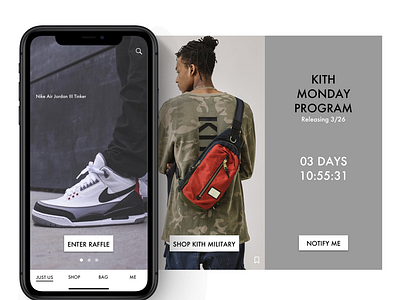 KITH Mobile Design - Hero Carousel app branding commerce design fashion flinto new york omnichannel retail shopping app streetwear ui ux