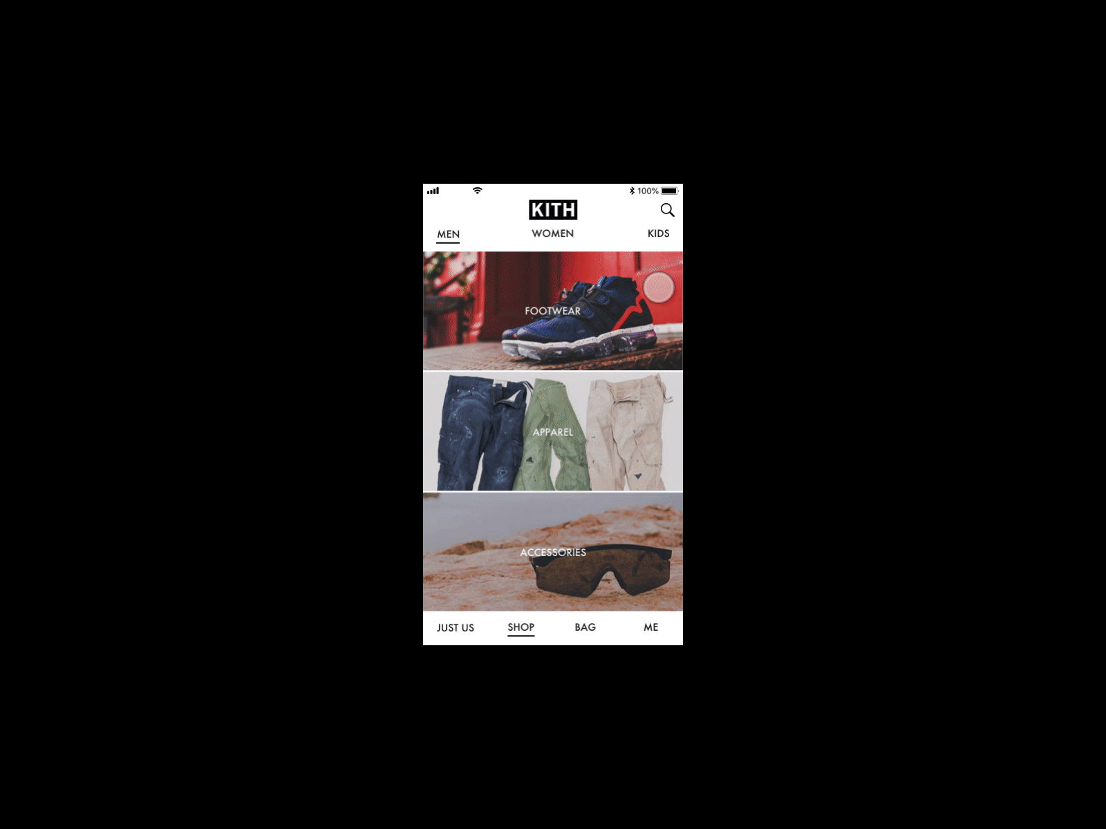 KITH Mobile Design - Shop Animation app apparel branding collaboration commerce design fashion flinto new york omnichannel retail shop now shopping app ui ux