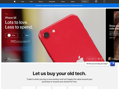 Apple.com Redesign with Live Chat, Interactive Demos