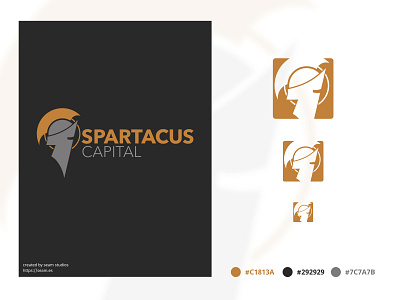 Spartacus capital brand design branding gold icon logo vector yellow