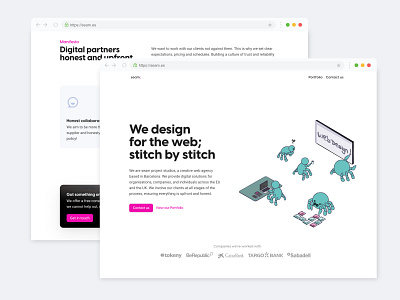 Seam studios: website redesign 2021 design illustration logo minimal pink purple ui ux vector