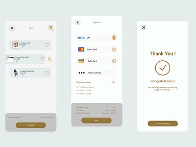 Payment page for Furniture app