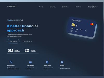 FIAMONEY landing page design