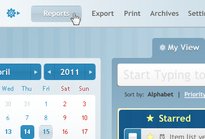 Task Management Interface app button calendar interface menu ui