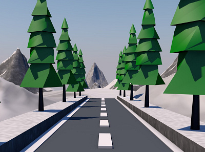 Low Poly Games Assets 3d ice low poly mountain winter