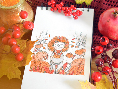 Magic October autumn character characterdesign concept digital fall halloween party illustration magicoctober orange pumpkin