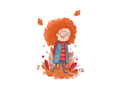 Elly's Autumn Mood character characterconcept characterdesign concept digital fall halloween illustration magicoctober orange
