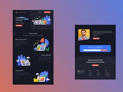 Landing Page of Data Analysis Website ui uiux ux