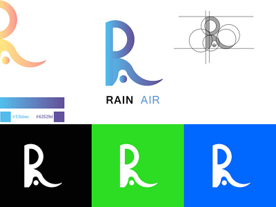 Rain Air logo | Lettermark logo art branding design graphic design icon illustration illustrator logo typography website