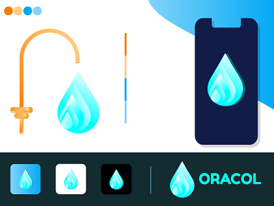 Water Logo concept for ORACOL | ORACOL - Logo Design app brand identity branding branding design design gradient logo graphic design icon illustration illustrator logo logo design logo designer professional logo designer vector