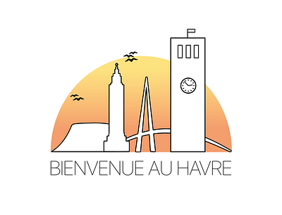 Bienvenue au Havre art design graphic design illustration illustrator logo minimal typography vector
