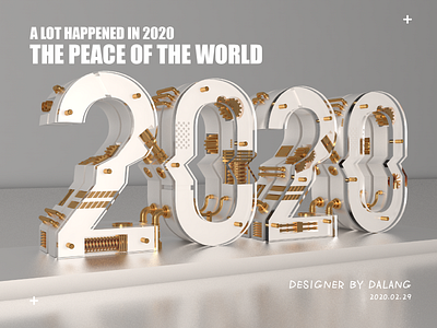 Hi 2020 c4d cinema4d dalang design new year