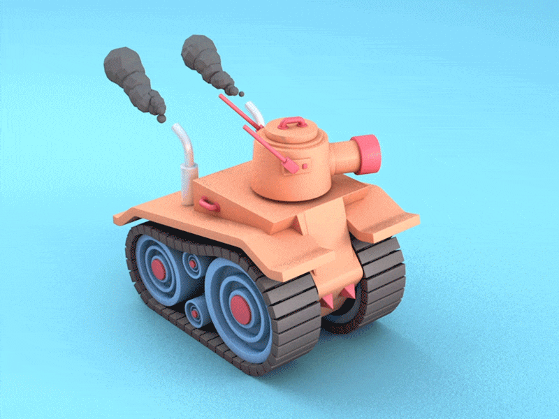 C4D-HI MY TANK c4d cinema4d dalang design effect gif illustration tank ui