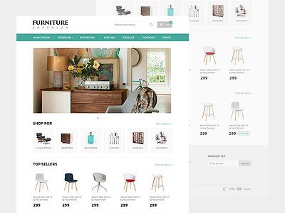 Supply theme - Soft green clean ecommerce furniture green shopify template